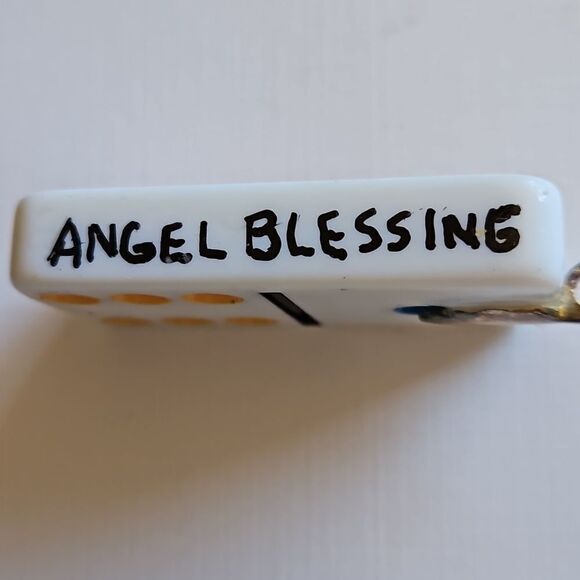 Angel Blessing, hand painted domino Pendant #216 - Picture 2 of 5